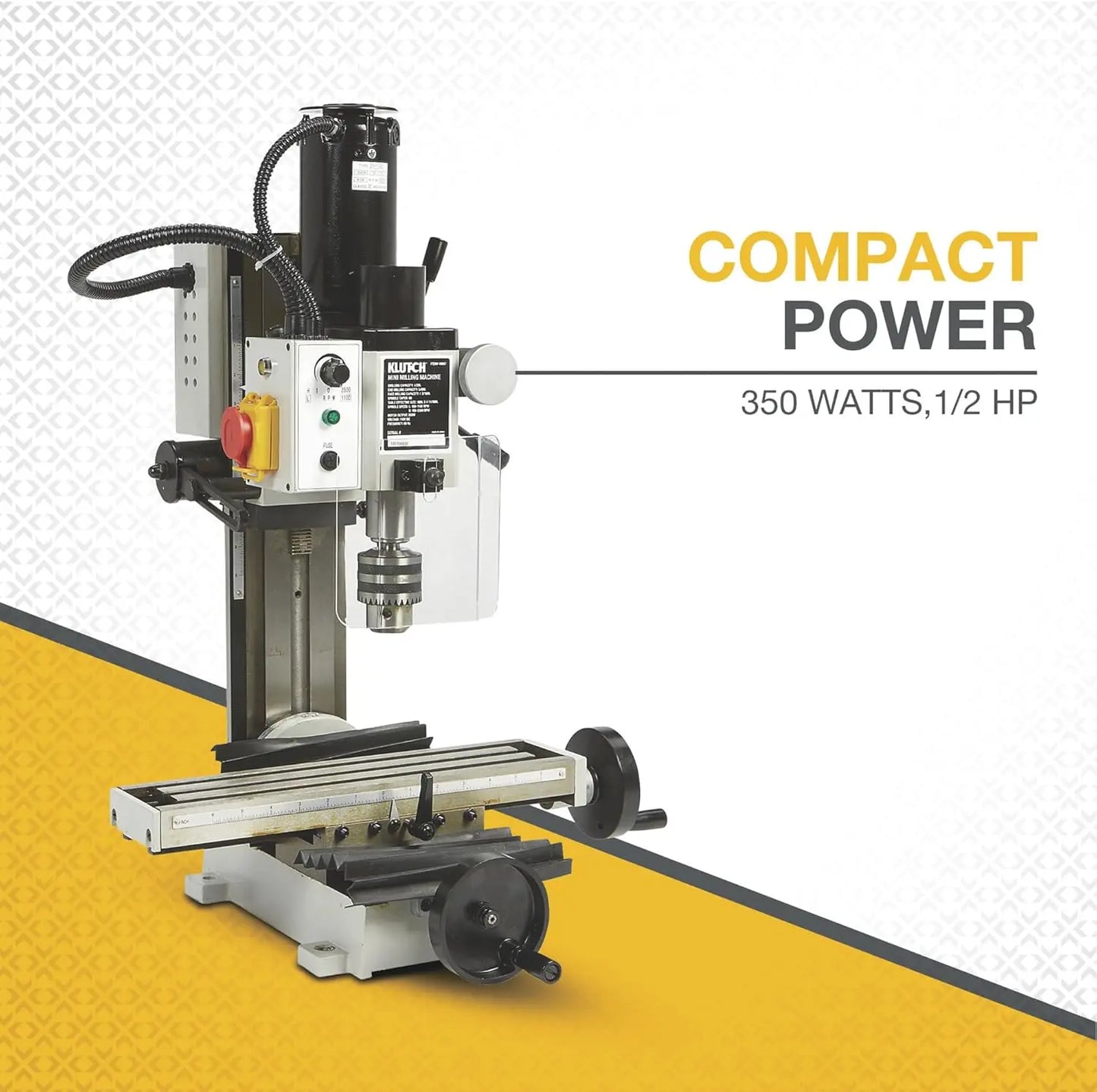 Mini Milling Machine 350 Watts 1/2 HP 110V Fine Down Feed Control for Accurate Tool Height Setting