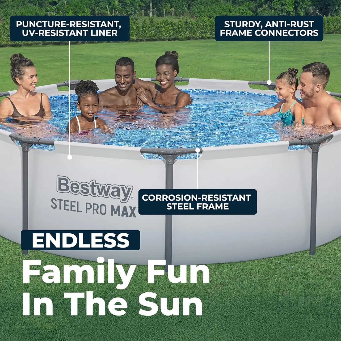 BESTWAY Steel Pro MAX 10' x 30" Above Ground Pool, Round Metal Frame Pool Set/Cartridge Filter Pump