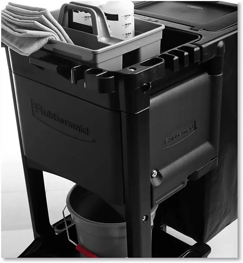 Rubbermaid Executive Series Janitorial & Housekeeping Cleaning Cart w/Locking Cabinet, Wheeled