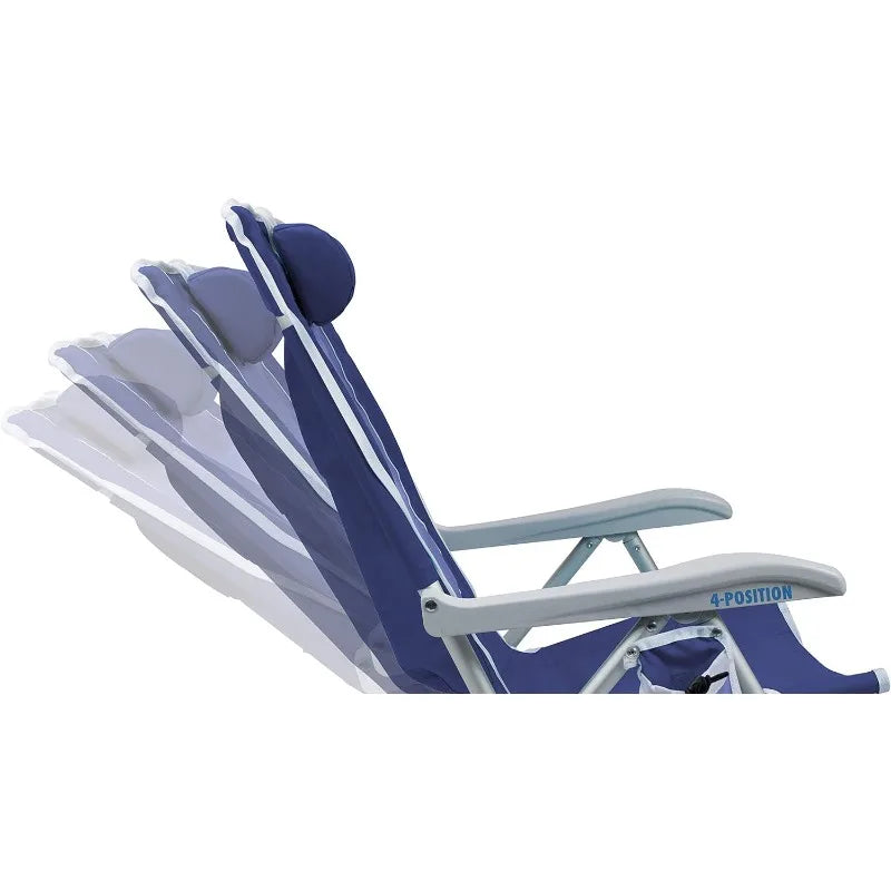 Backpack Beach Chair Reclining Folding Chairs with Durable Armrests, Drink Holder & Carry Straps