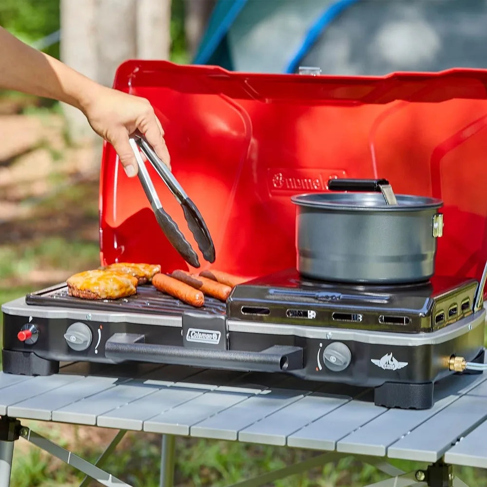 Hyperflame Fyresergeant 2 Burner 3-IN-1 Propane Stove , Red