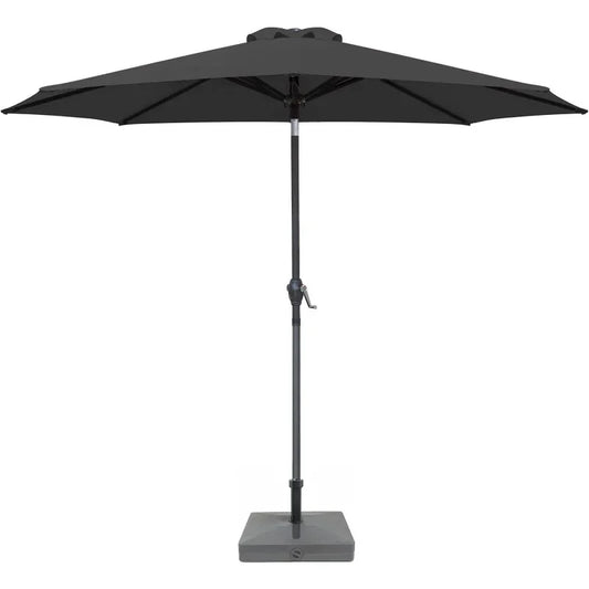 LISM 9FT Patio Umbrella Outdoor Market Table Umbrella w/Push Button Tilt, Crank & 8 Sturdy Ribs