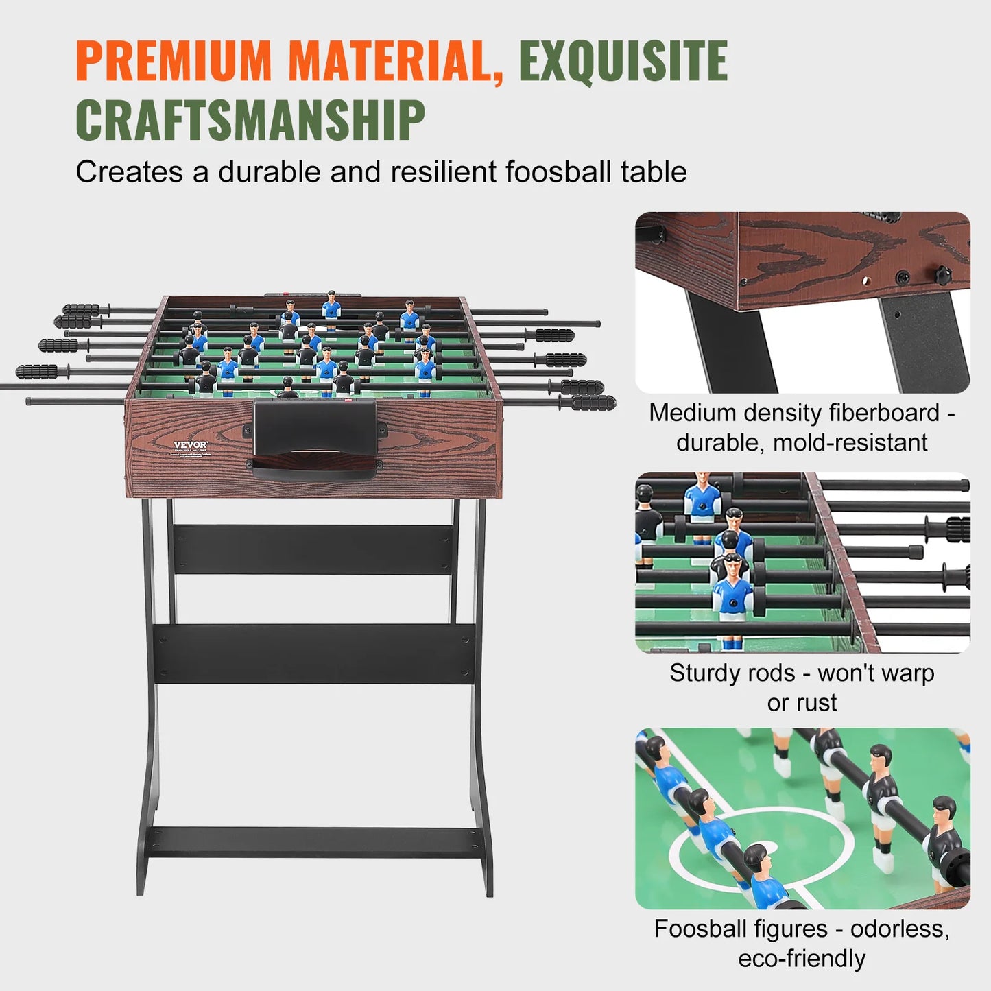 VEVOR 42 inch Folding Foosball Table Standard Size Foosball Table, Indoor Full Size Foosball Table