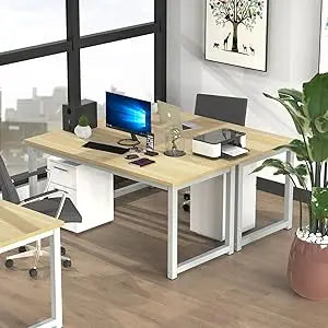 NSdirect 63" Computer Desk,Large Home Office Desk Wide Workstation 1 inch Thicker Tabletop