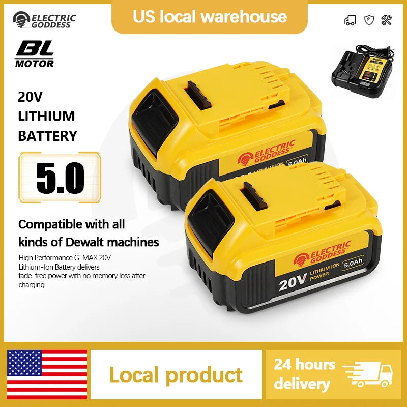Lithium-ion Battery 20V 5Ah Battery Power Tools Lithium-ion Replacement Battery Dewalt 20V Battery