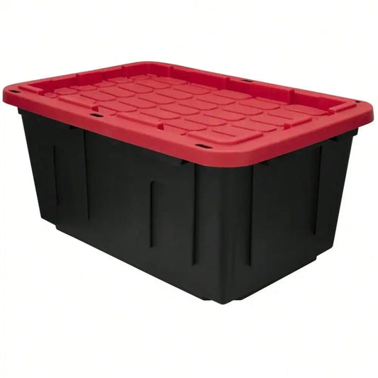 Large-capacity storage box with snap-lock lid, suitable for storing shoes, clothes, and tools.