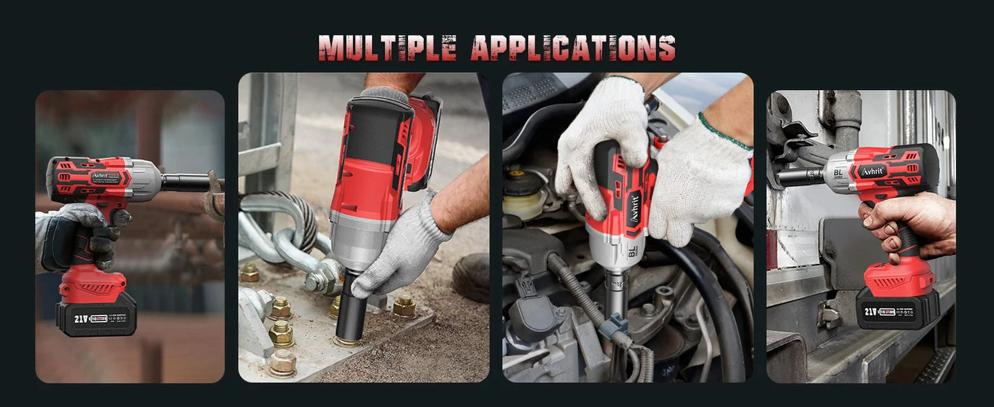 Avhrit Cordless Impact Wrench 1/2, High Torque 700Ft-lbs(950N.m)/2X 4000mAh Battery Fast Charger