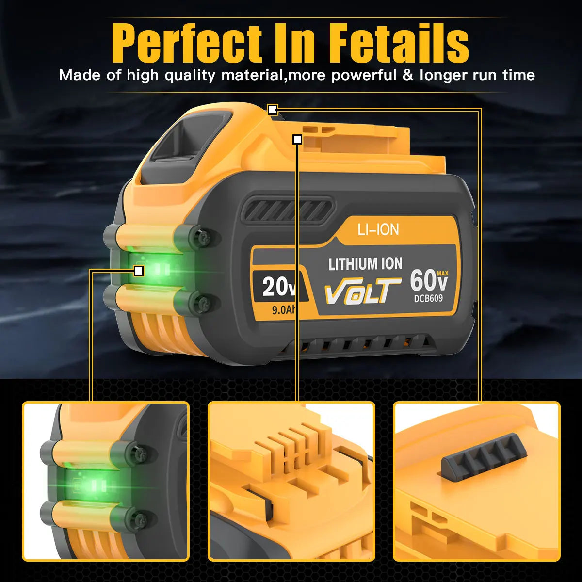 For Dewalt DCB609 20v 60v Max Flexvolt 9ah Lithium-ion Battery 21700/Dewalt DCB606 DCB200 DCB182