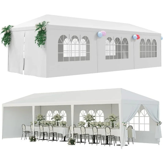 10'x30' Outdoor Canopy Tent Patio Camping Gazebo Shelter Pavilion  Events Tent W/Removable Sidewall