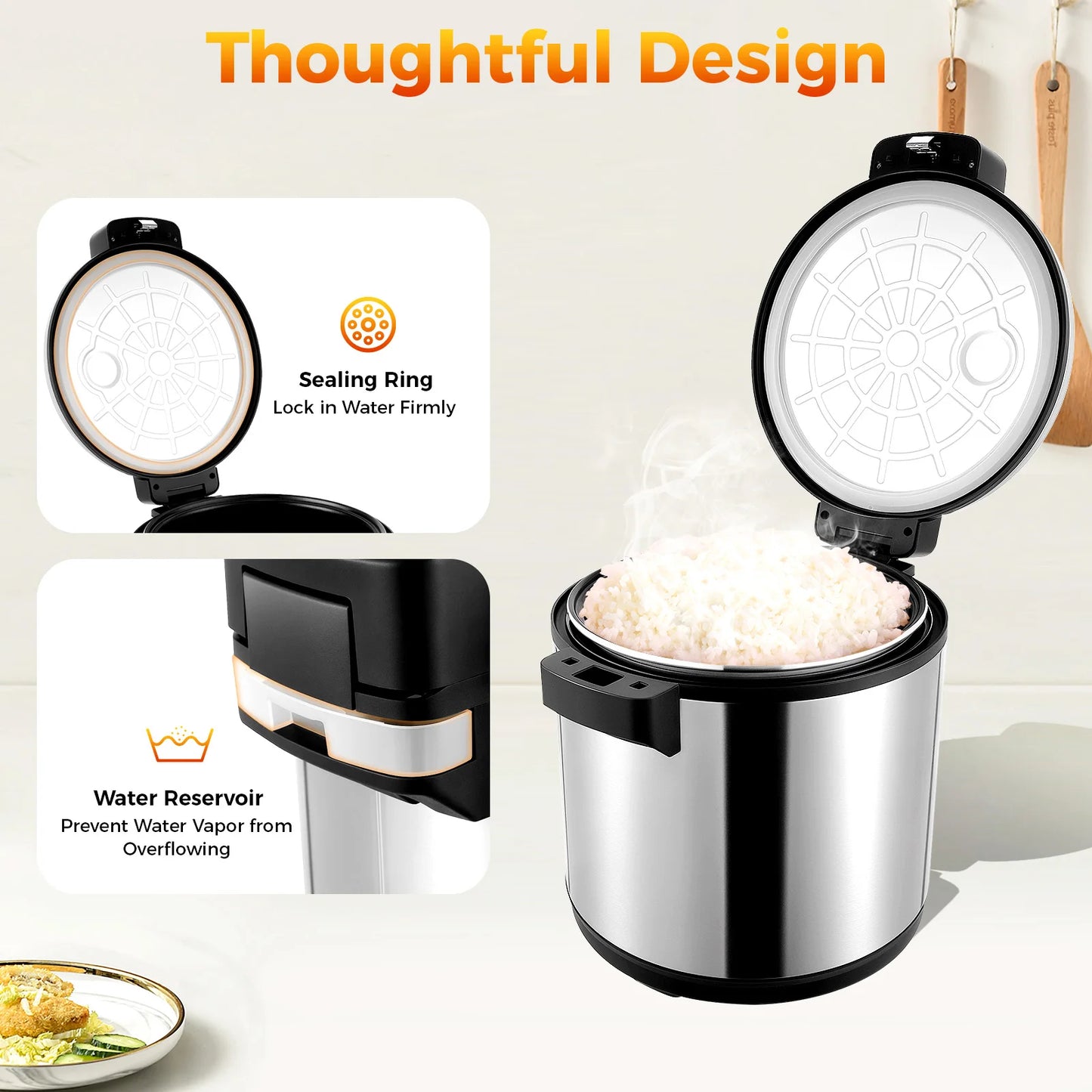 110W 110V Commercial Rice Warmer Insulation Rice Cooker Electric Rice Warmer 19L Rice Warmer
