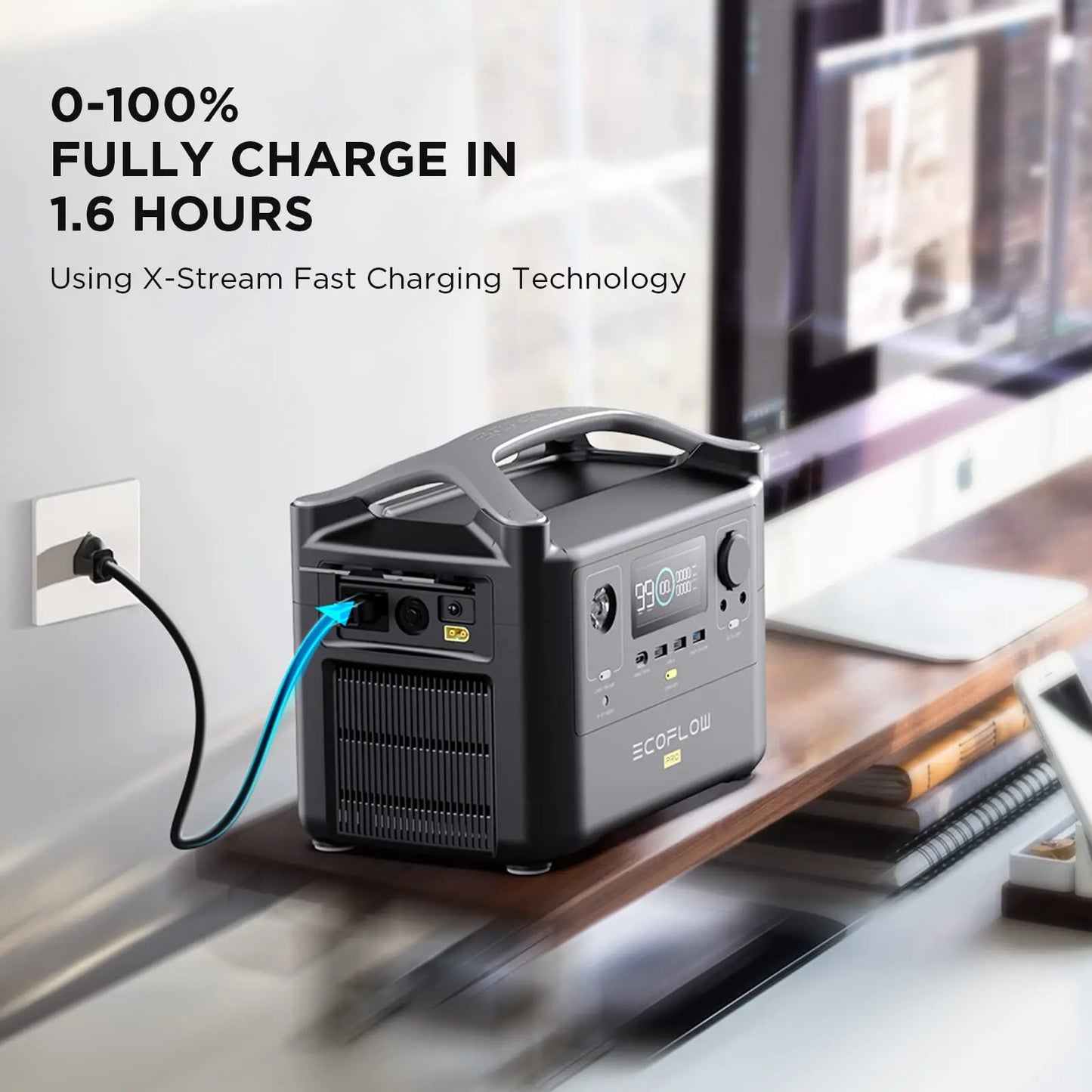 ECOFLOW RIVER Pro Portable Power Station 720Wh, Power Multiple Devices, Recharge 0-80% Within 1 Hour