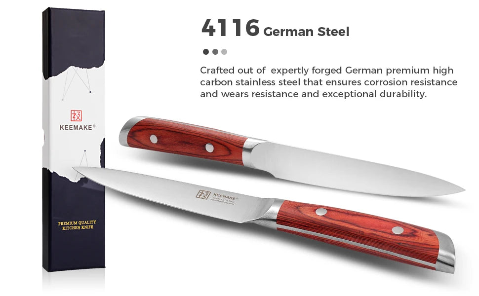 KEEMAKE High Carbon Stainless Steel 3.5'' or 5'' or Both Knife Set - My Store