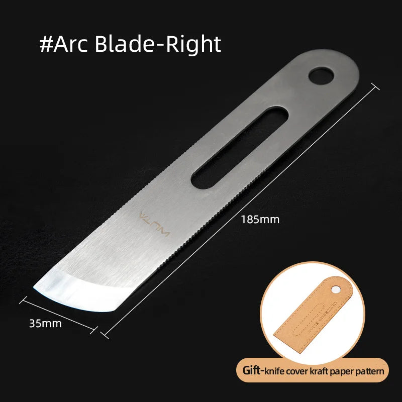 WUTA Design Professional Leather Thinning Knife Skiving, Round/Flat/Slanted Blade,Right/Left Handed