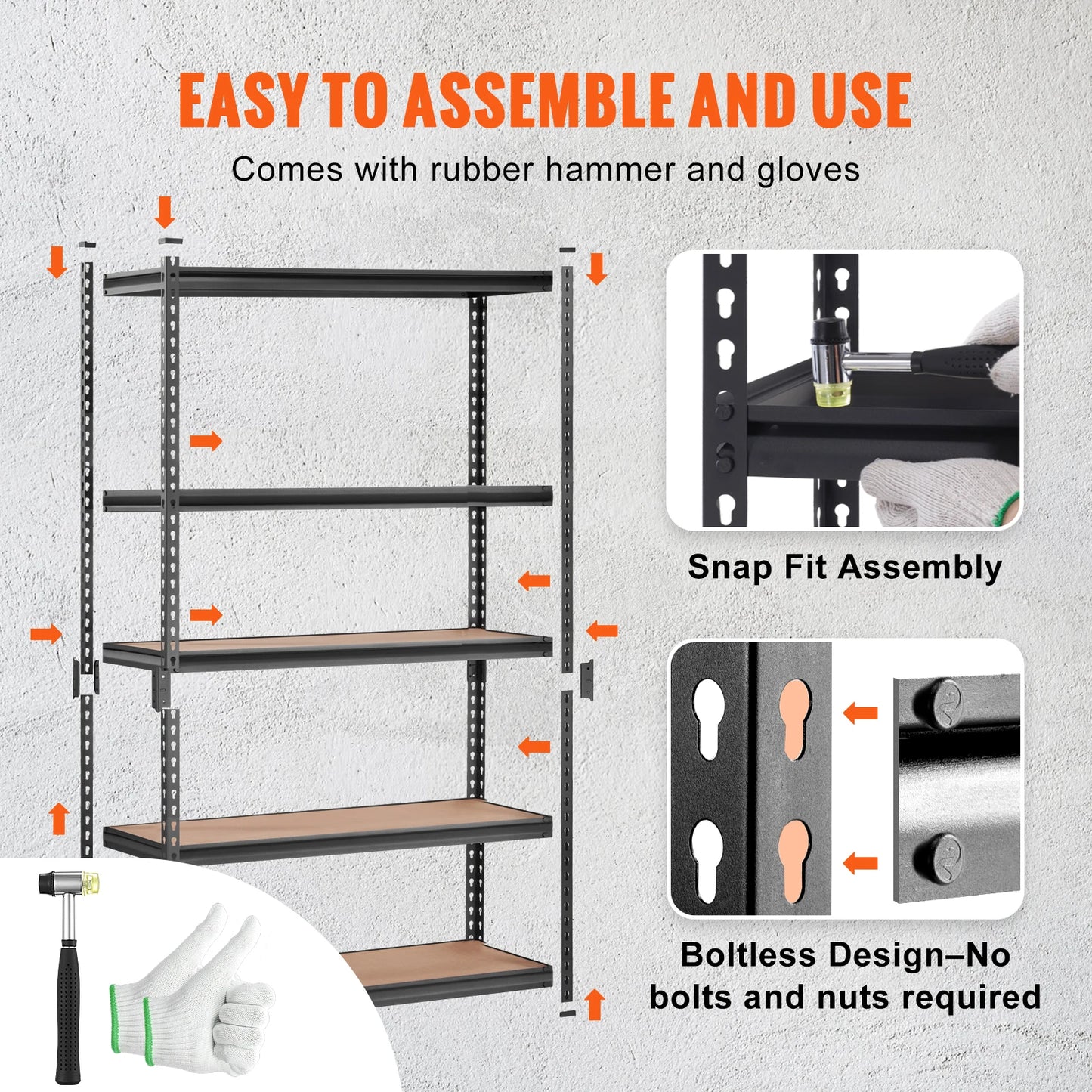 SucceBuy 5 Layers Standing Storage Shelving Unit Heavy Duty Organizer Metal Rack