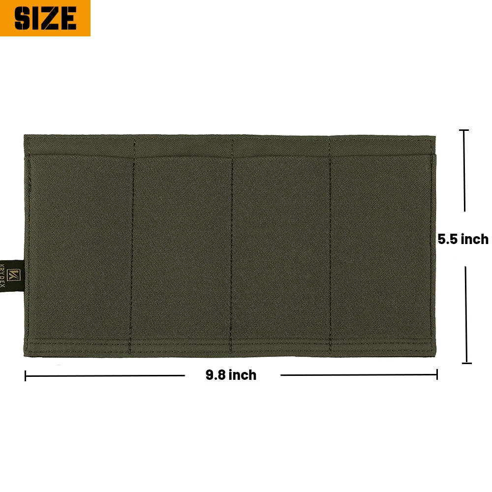 KRYDEX Quadruple Elastic Open Top SMG Magazine Pouch MOLLE Tactical MP5/ MP7 / Kriss Mag Pouch