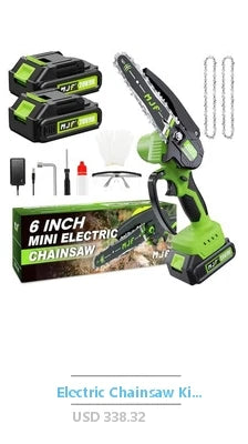 X-ECSTASY 6-Inch Battery Powered Chainsaw Kit w/Safety Features & Rechargeable Batteries