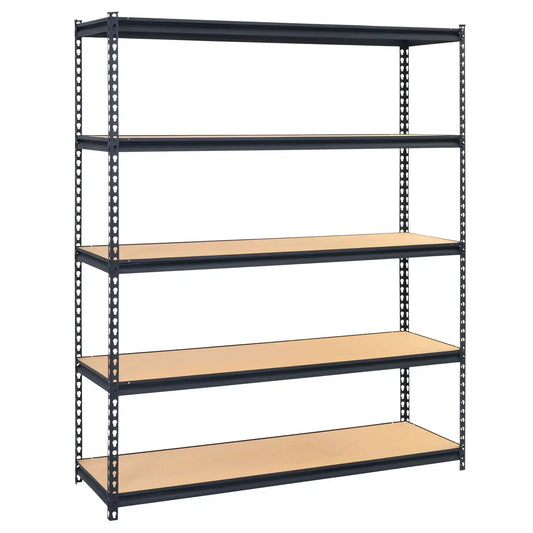 60" W X 72" H X 24" D 5-Tier Steel Freestanding Garage Shelf 5, Each Shelf Holding 800 Lbs