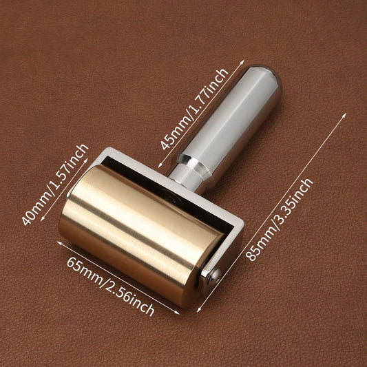 WUTA Design 1000g Smooth & Silent Solid Brass+Stainless Steel Leather Roller Glue Laminating 65mm