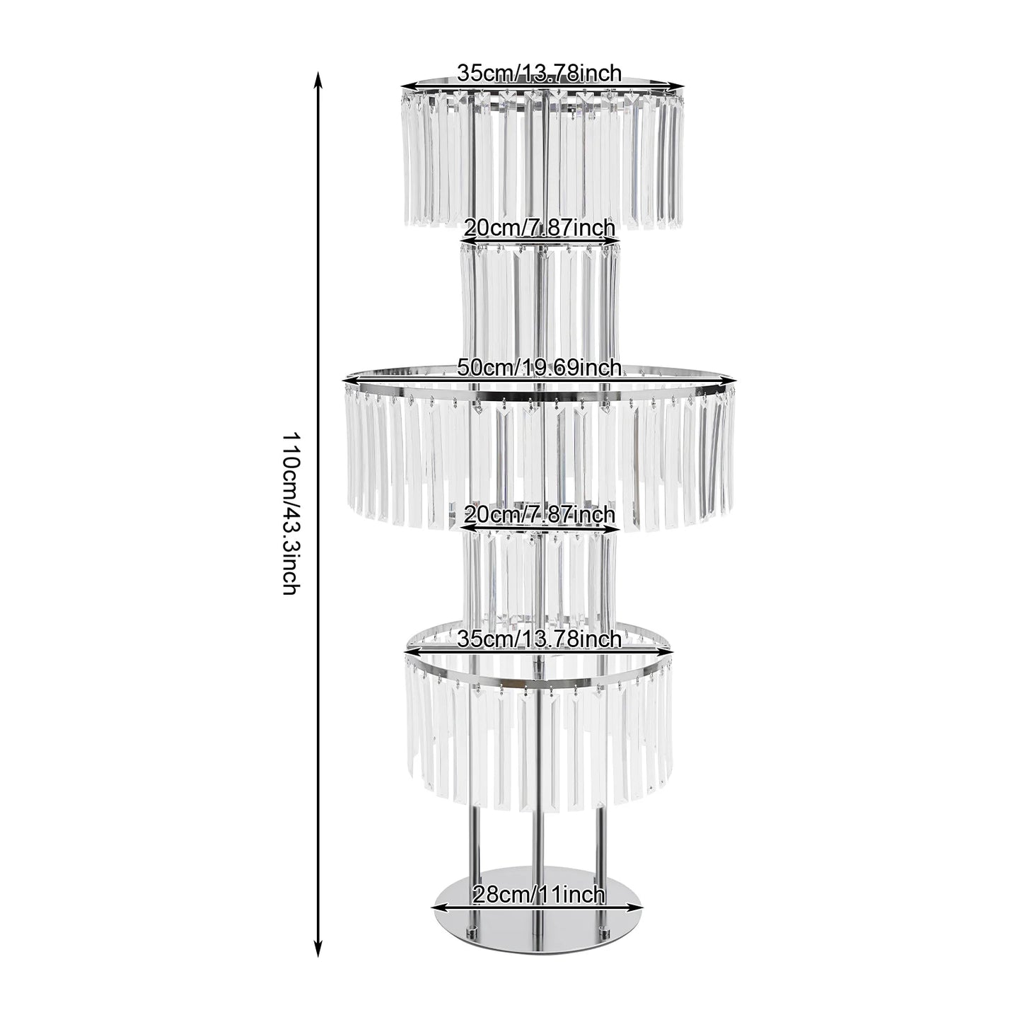5 Tiers Gold/Silver Wedding Centerpieces Flower Stand Vase Centerpiece Acrylic Flower Stand
