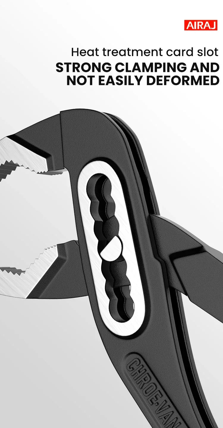 AIRAJ 8/10/12" Water Pump Pliers 3 Pack Large Jaw Heavy-Duty w/Quick-Release Lever & Non-Slip Handle