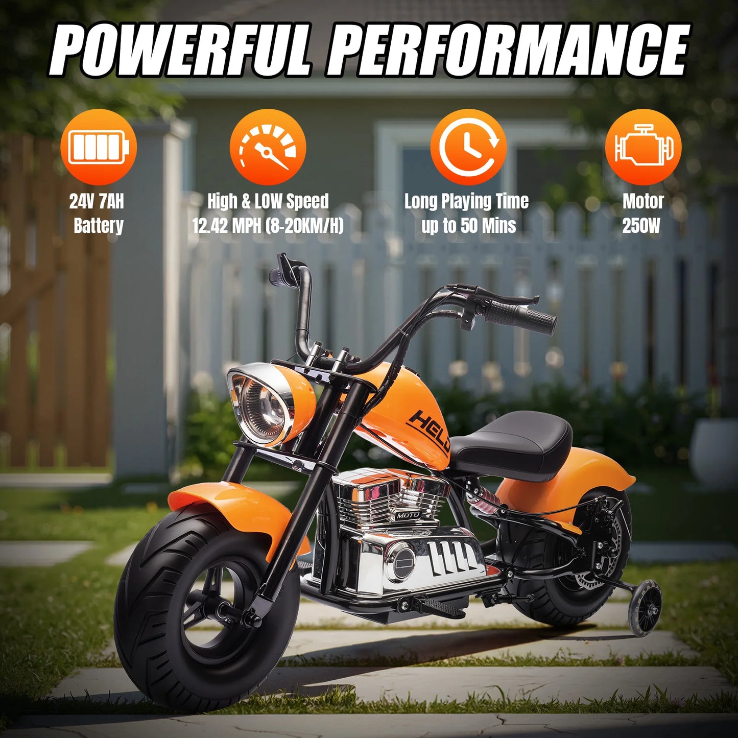 24V Kids Electric Dirt Bike,2-Wheeler Electric Motorcycle,Battery Powered Ride on Toy Car