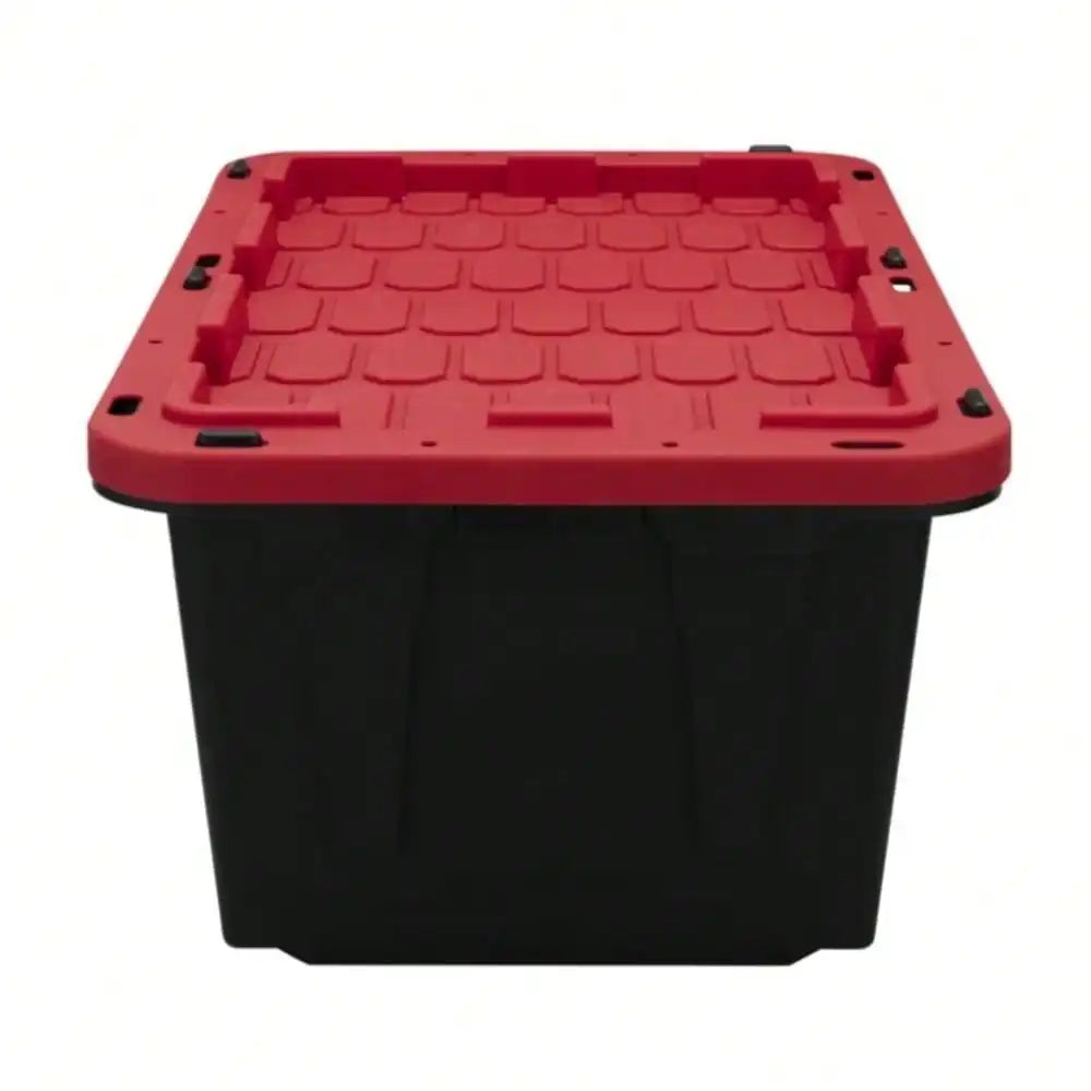 Large-capacity storage box with snap-lock lid, suitable for storing shoes, clothes, and tools.