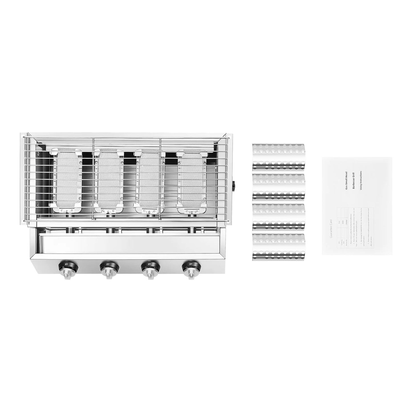 4 Burners BBQ Propane Gas Grill Stainless Steel Smokeless Barbecue Grill Portable BBQ Grill