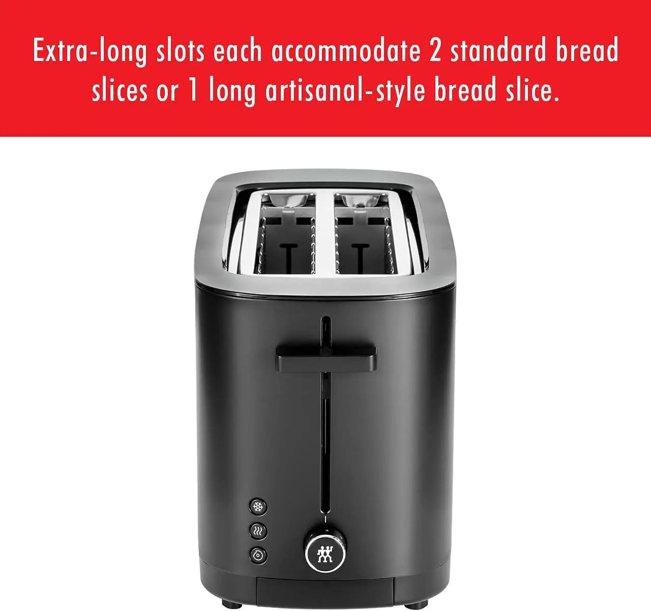 ZWILLING Toaster, 4 Slices w/Extra Wide 1.5" Slots/ 7 Settings,Toasting, Reheat, Cancel, Defrost