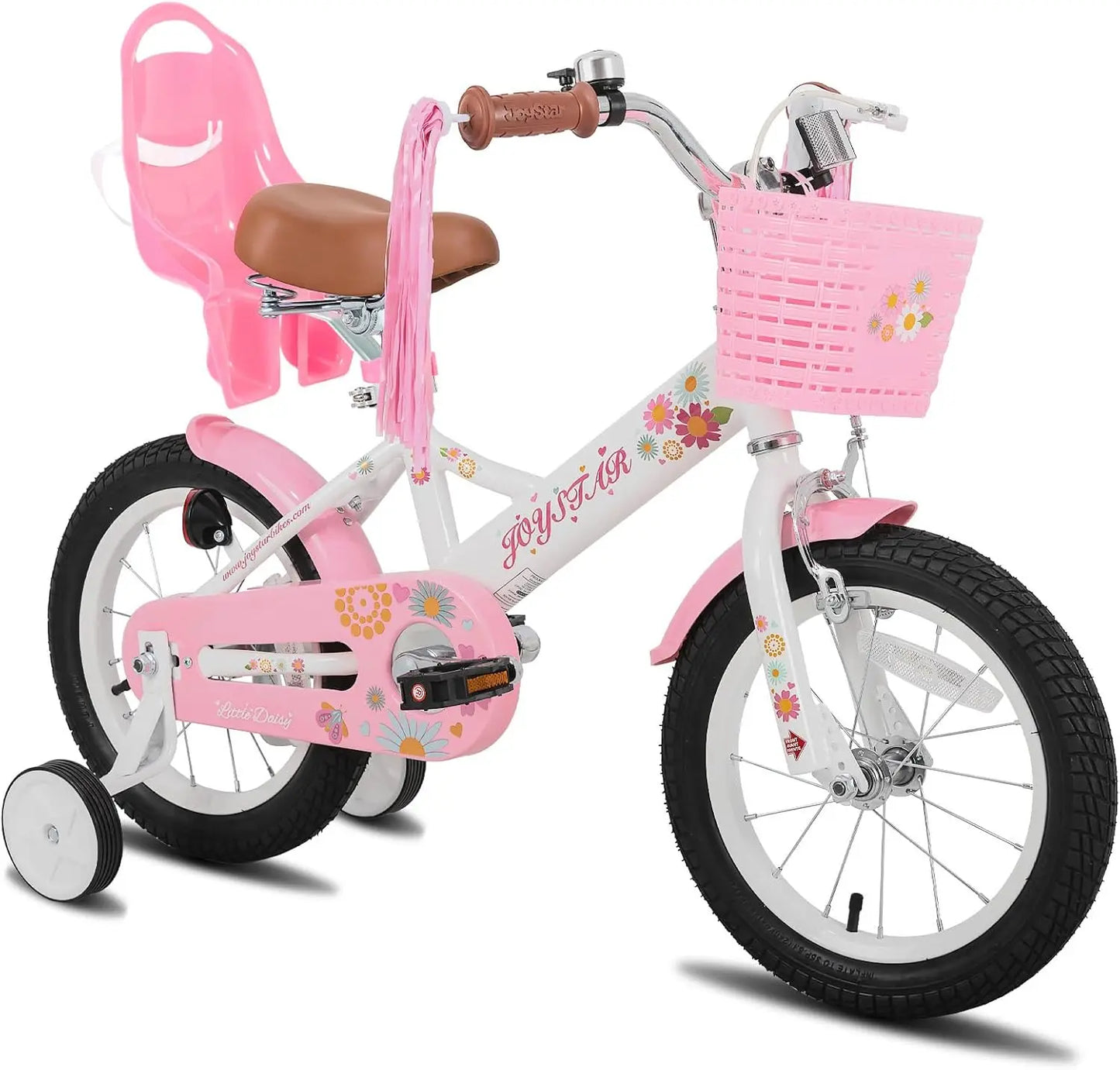 Little Daisy Kids Bike Ages 2-7 Years, 14 Inch Girls Bikes w/Doll Bike Seat & Streamers