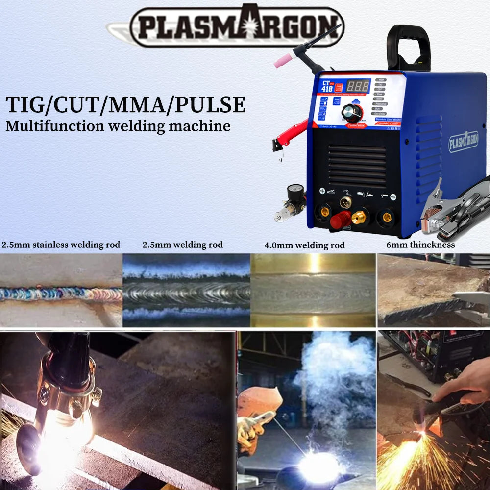 Plasmargon 4 in 1 Welding Machine CT418P TIG/CUT/MMA/PULSE Multifunction Pilot Arc Plasma Cutting