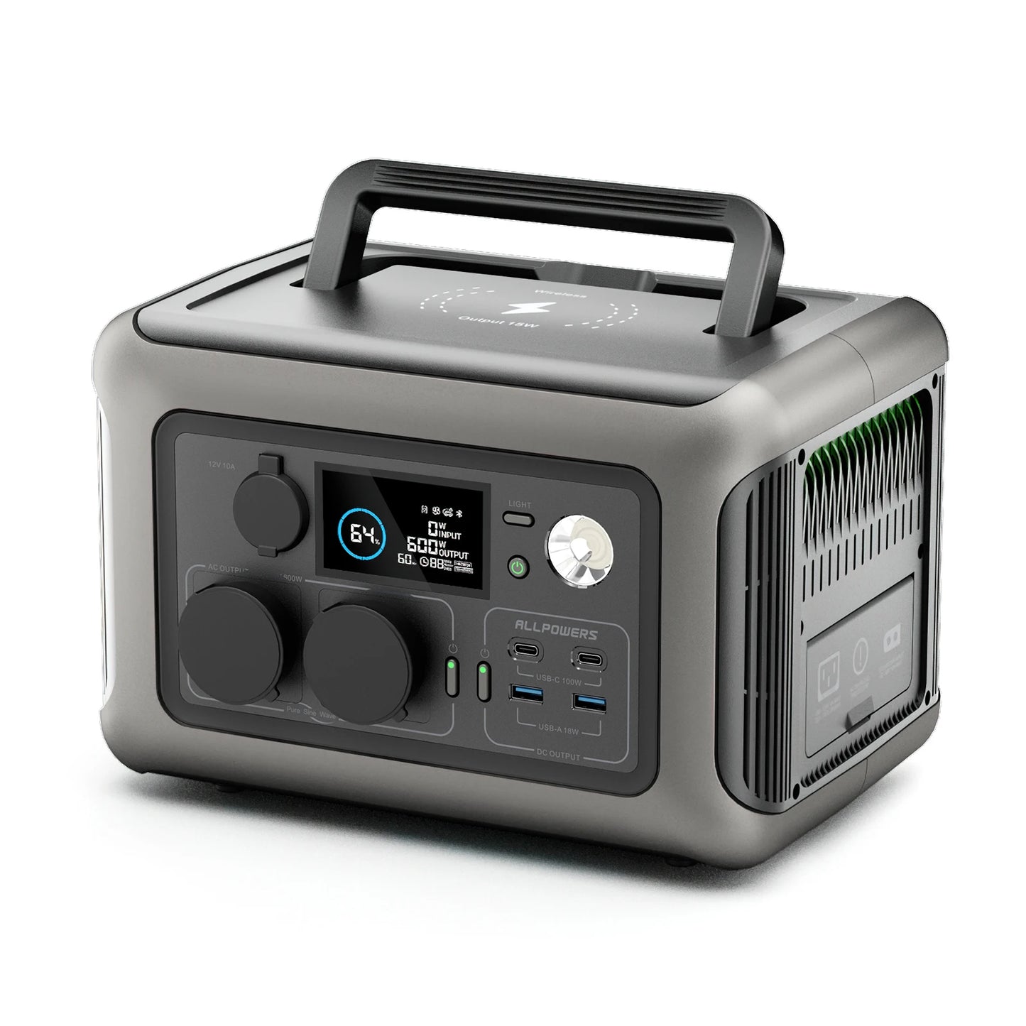 ALLPOWERS Portable Power Station R600, 299Wh LiFeP04 Battery with 2x 600W (1200W Surge) AC Outlets