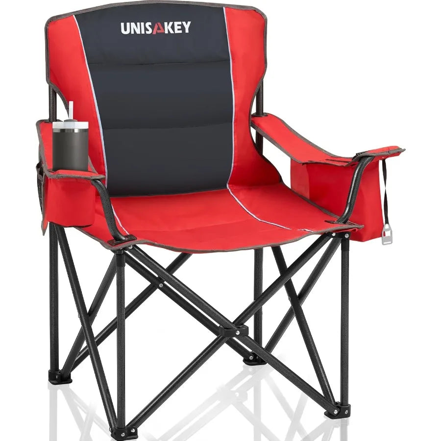 Oversized Folding Camping Chair for Adults 450lbs Support Heavy Duty Portable Lawn Chairs