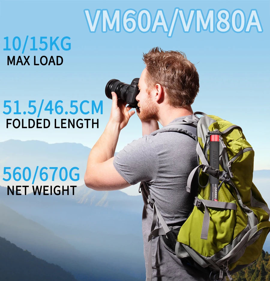 INNOREL VM60A/VM80A Aluminum Alloy Camera Monopod 170cm Video Stand for Canon Nikon GoPro DSLR