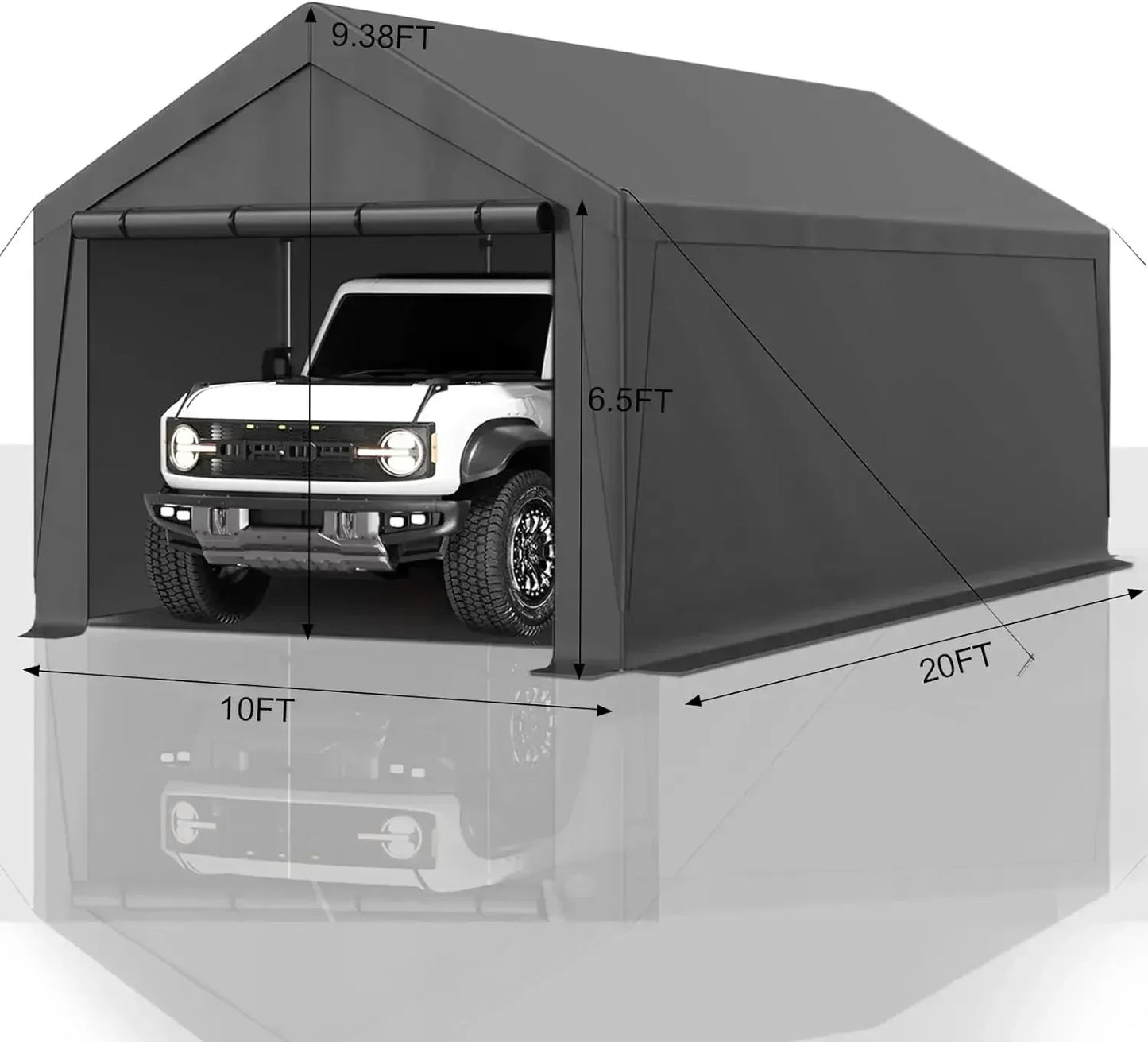 [XMSJ-Limited Stock, Buy Now!]Carport 10x20 Ft Heavy Duty Canopy Steel Canopy Storage Shed