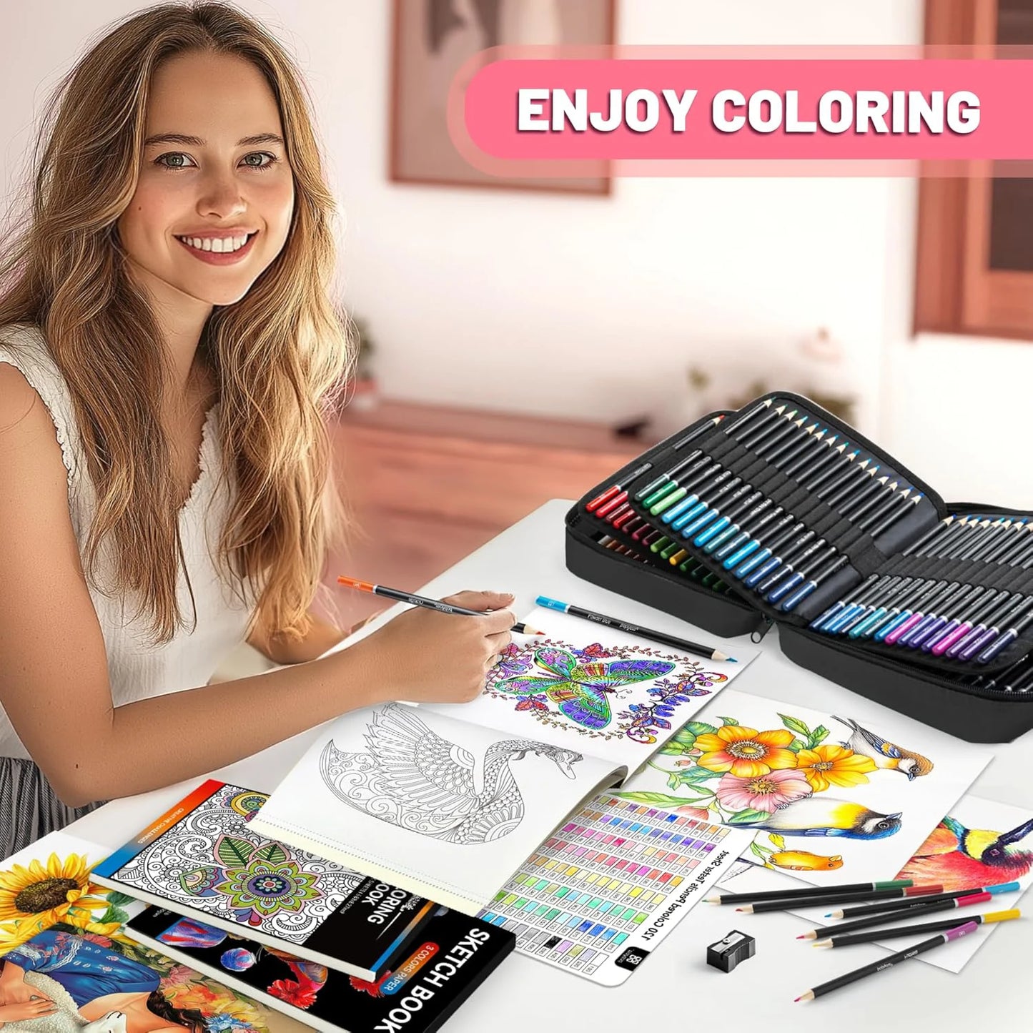 120 Colored Pencils, Professional Vibrant Artists Coloring Pencils Sketching Blending Shading