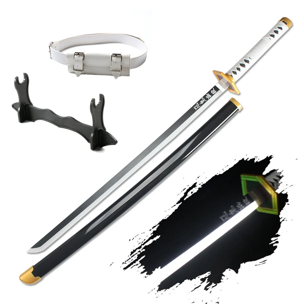 41″ LED Light Up Demon Slayer Sword Katana Japanese Anime Cosplay Samurai Swords Tanjiro Nichirin