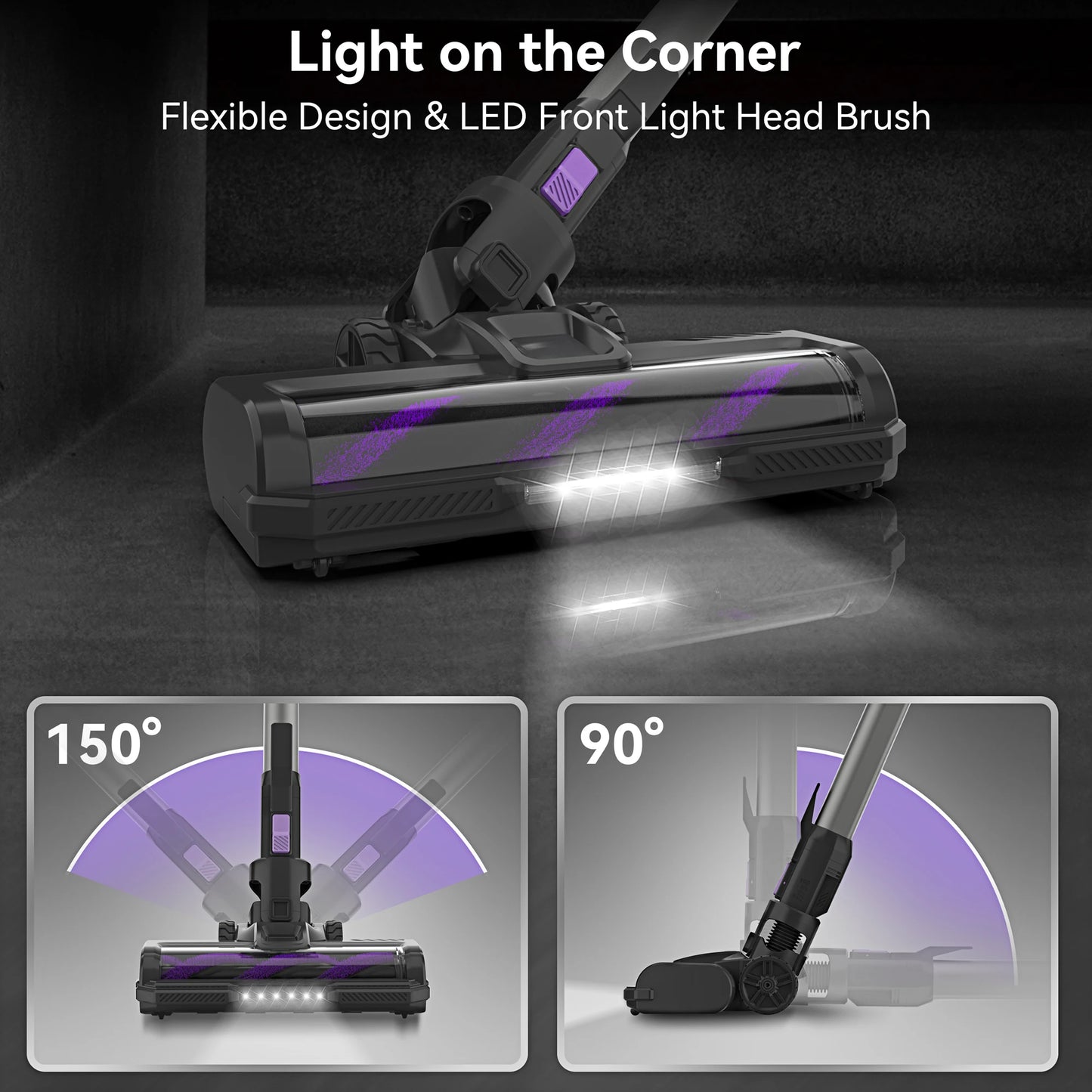 INSE S10 Cordless Vacuum Cleaner, 6-in-1 Stick Vacuum w/30Kpa 350W Suction, Max 50 Min Rechargeable