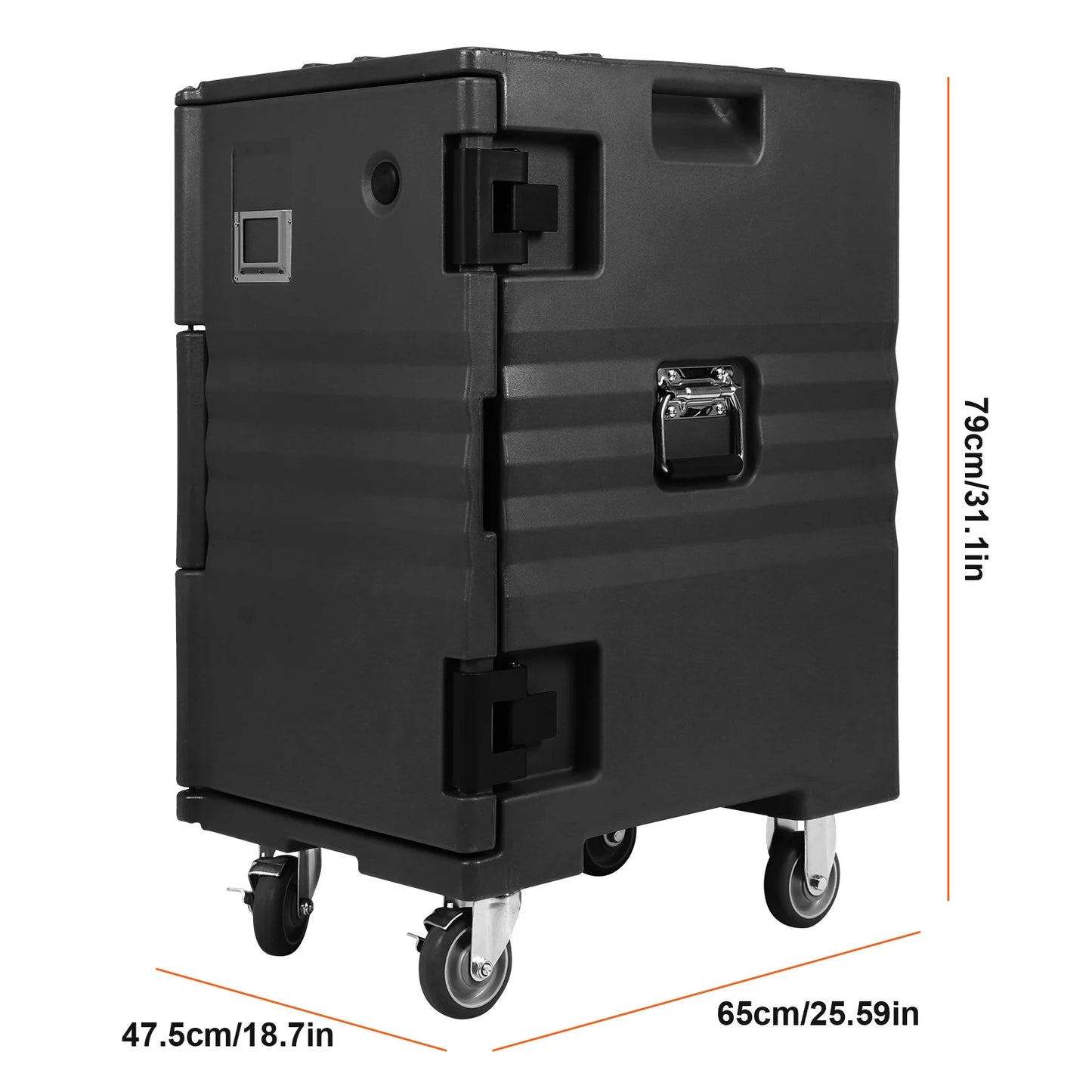 118QT Insulated Food Pan Carrier Insulated Lightweight Thermal Hot Box with Wheels W/Handles