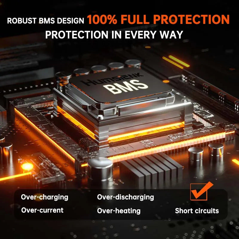 Humsienk 12V 100Ah Built-in 100A BMS Lithium Iron Phosphate Battery Packs