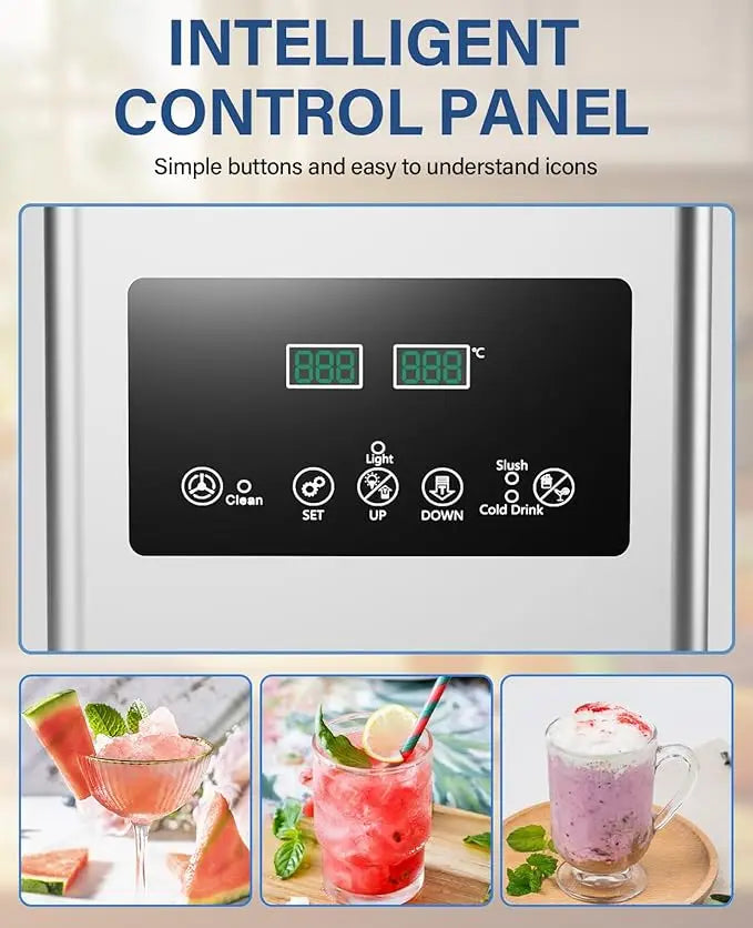 Commercial Slushy 15L/3.96 G Margarita Machine, 450W Stainless Steel Smoothie Maker, Self-Cleaning