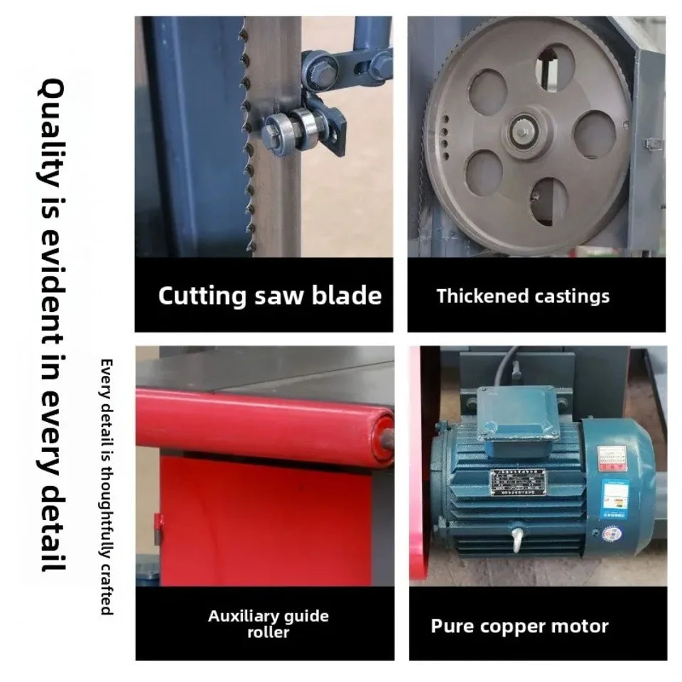 Multi Function Electric Woodworking Band Saw For Curve Cutting Small Log Slicing Panel Cutting