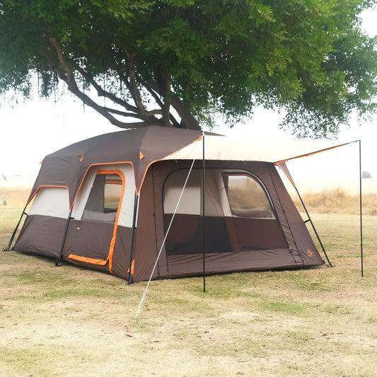 Extra Large Tent 10-12-14 Person(A),Family Cabin Tents,2 Rooms,3 Doors and 3 Windows with Mesh