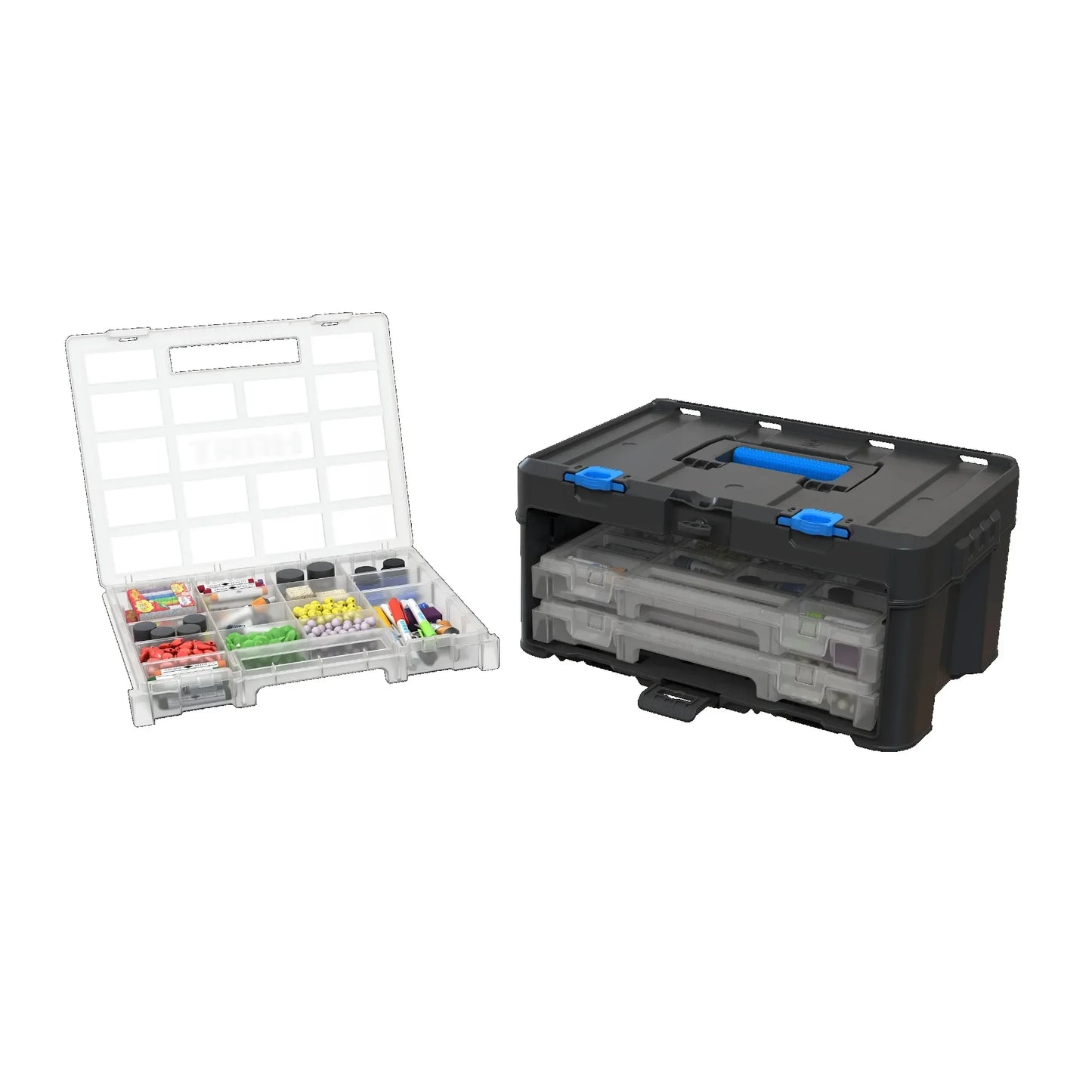 HART 3 parts and tool box organizers, clear plastic containers