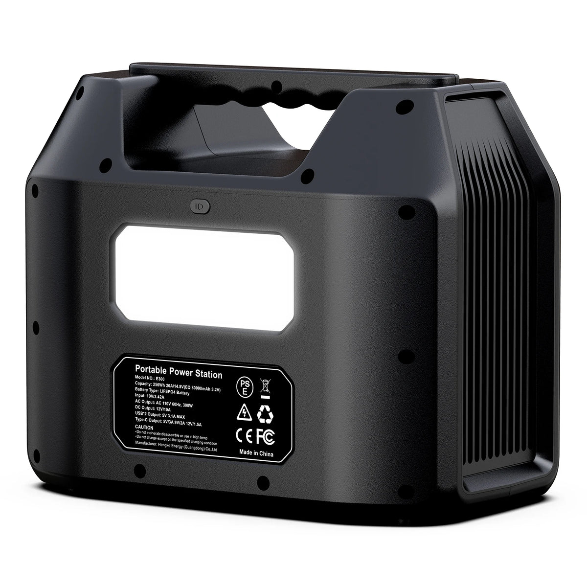 Portable Power Station 300W Solar Generator 256Wh 80000mAh Power Bank 110V AC/DC/USB/USB C LiFePO4