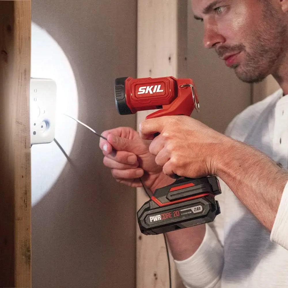 SKIL 20V 4-Tool SET 20V w/Drill, Reciprocating Saw, Circular Saw & Spotlight w/Two 2.0Ah Batteries