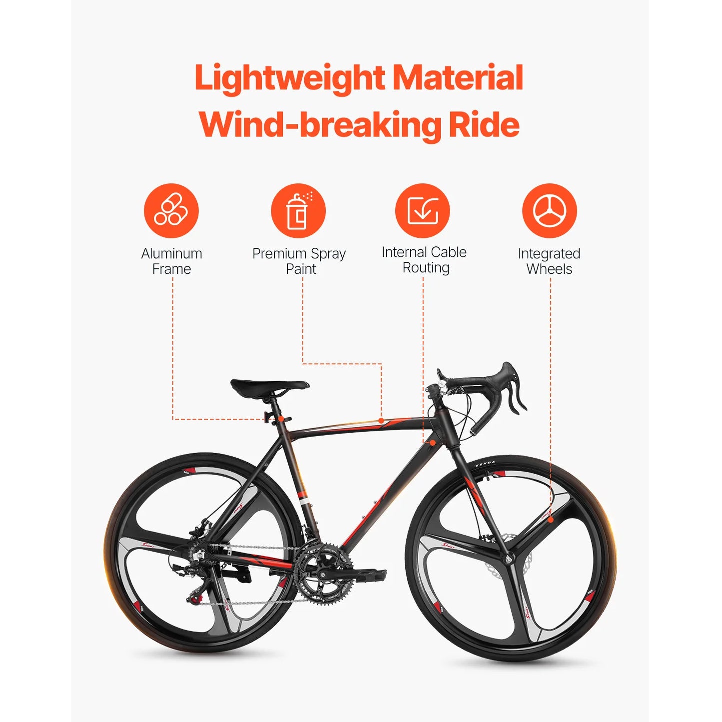 SucceBuy Road Bike 700C Wheels Racing Bike 14 Speeds Drivetrain City Commuter Road Bicycle