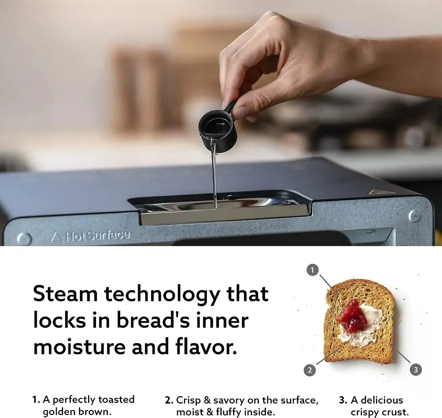 BALMUDA-Steam Oven Toaster, 5 Cooking Modes, Sandwich Bread, Artisan Bread.