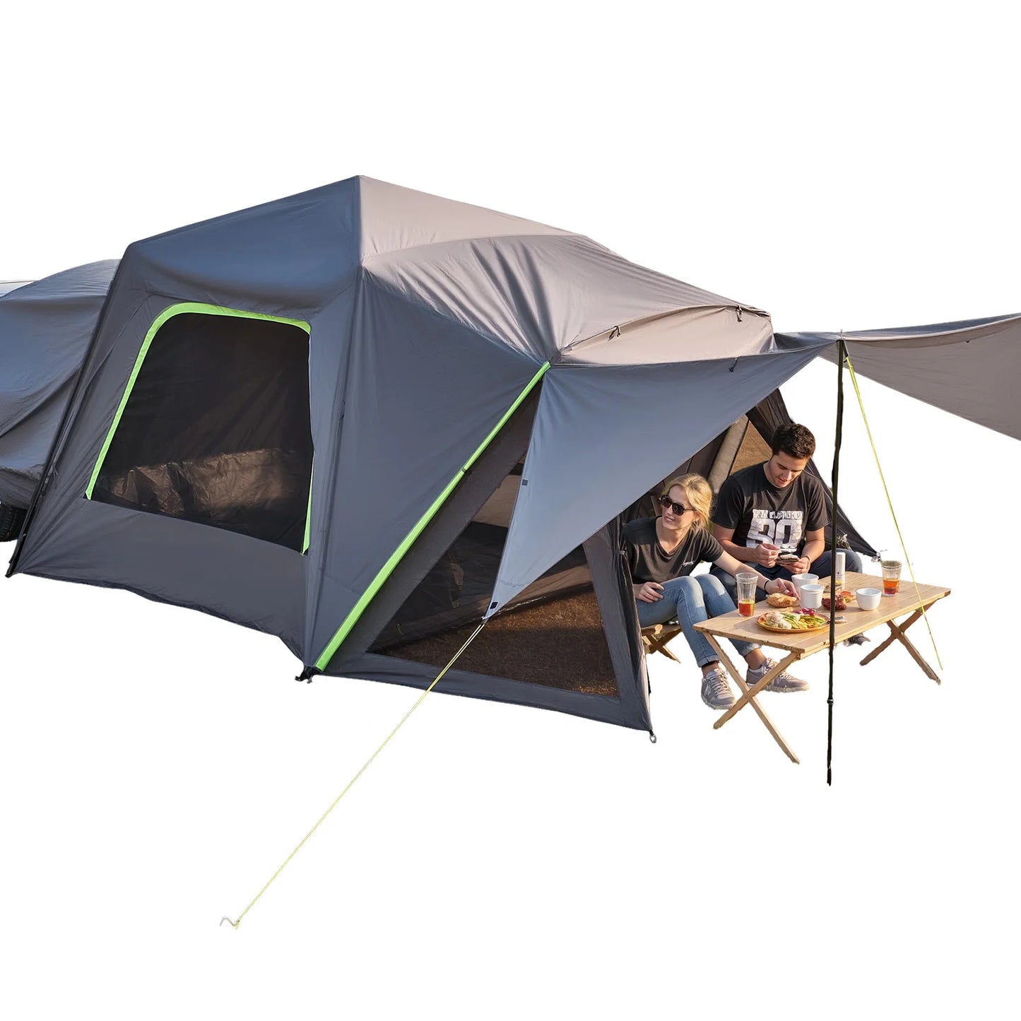 SucceBuy SUV Tent for Camping Waterproof PU2000mm Spacious Double Layer Design SUV Camping Tent
