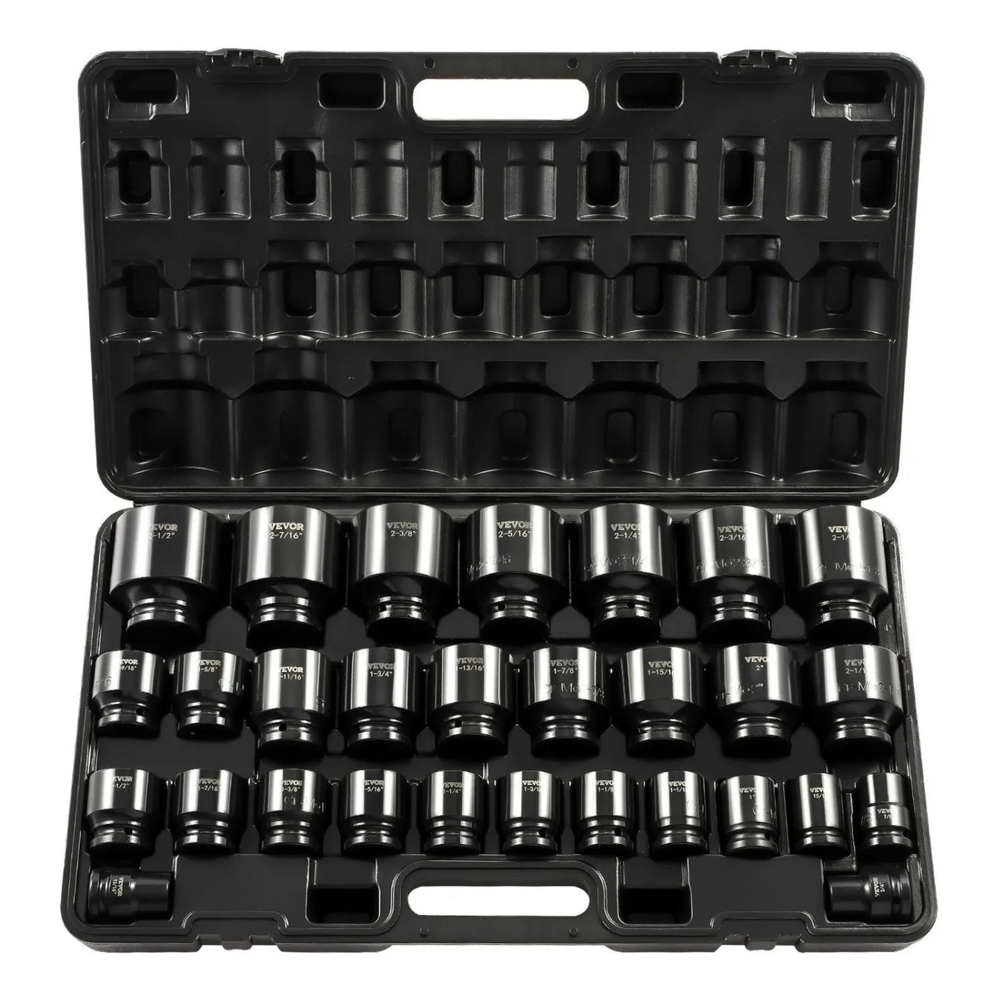 VEVOR Impact Socket Set 3/4" 29 Piece Impact Sockets, 6-Point Sockets, Rugged Construction, CR-M0
