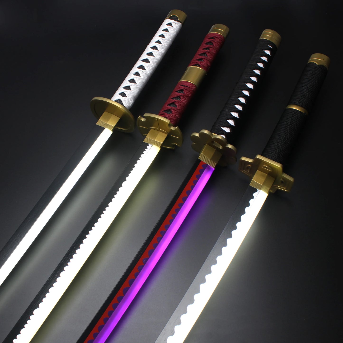 41″ Light Up Roronoa Zoro Swords Katana Japanese Anime Cosplay Samurai Sword Shusui Enma Kitetsu